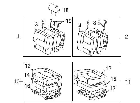 2004 Toyota Sequoia Pad Sub-Assembly Seat Back, RH Diagram for 79275-0C010