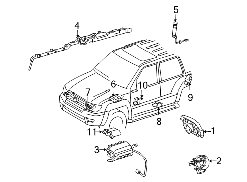 2008 Toyota FJ Cruiser Air Bag Assy, Curtain Shield, RH Diagram for 62170-35033