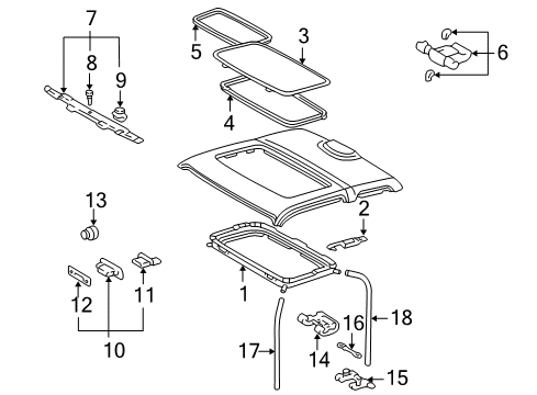 2002 Toyota Tacoma Sunroof Diagram 1 - Thumbnail