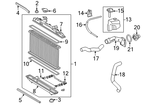 2010 Toyota Camry Radiator & Components Diagram 3 - Thumbnail