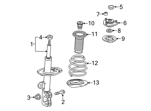 2017 Toyota Corolla iM Struts & Components - Front Diagram