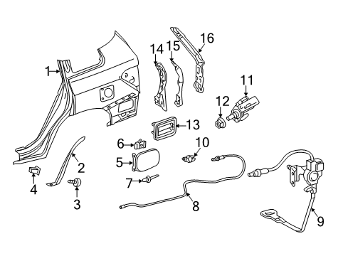 2013 Toyota Highlander Quarter Panel & Components Diagram 1 - Thumbnail