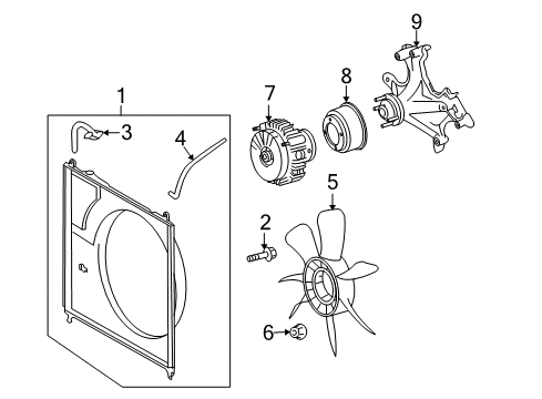 2007 Toyota Tundra Cooling System, Radiator, Water Pump, Cooling Fan Diagram 1 - Thumbnail