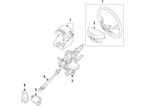 2019 Toyota Yaris Shaft Assembly, Steering Diagram for 45220-WB002