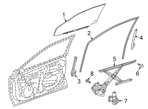 2021 Toyota Avalon Front Door, Body Diagram 1 - Thumbnail