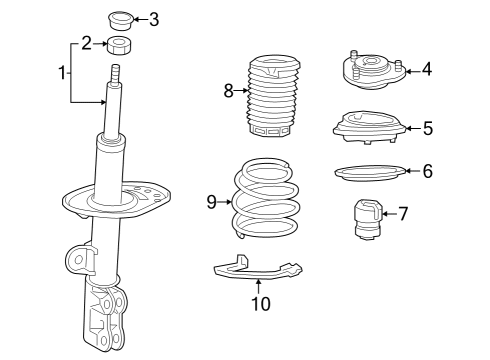 2023 Toyota bZ4X ABSORBER ASSY, SHOCK Diagram for 48520-80742