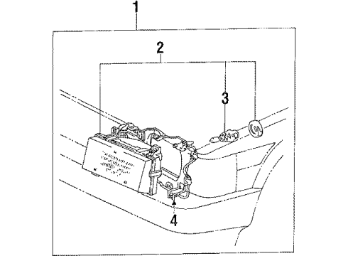 1986 Toyota Corolla Driver Side Headlight Unit Assembly Diagram for 81170-1A141