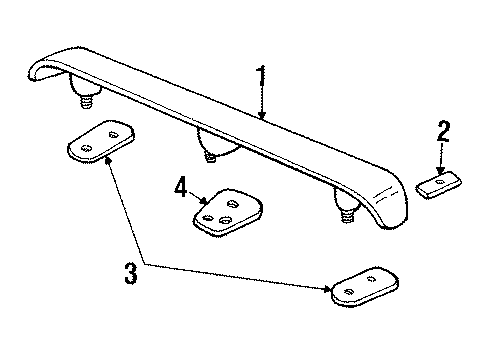 1987 Toyota Supra Spoiler Sub-Assembly, Rear Diagram for 76085-14905