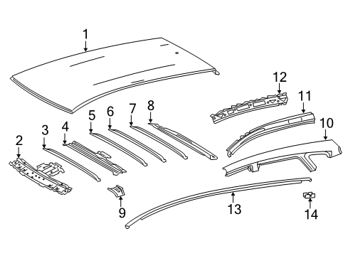 2017 Toyota Corolla iM Roof & Components, Exterior Trim Diagram