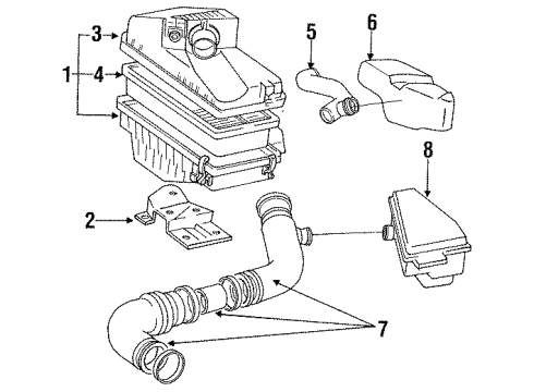 1992 Toyota MR2 Cleaner Assy, Air Diagram for 17700-74300