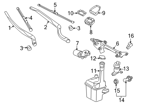 2011 Toyota Avalon Front Windshield Wiper Arm, Right Diagram for 85211-AC010