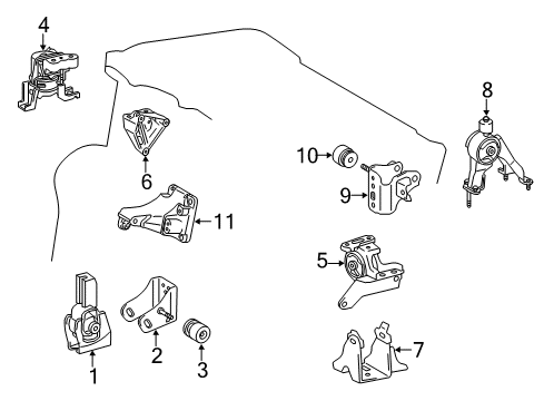 2018 Toyota Corolla Bracket, Alternator Diagram for 12511-0T030