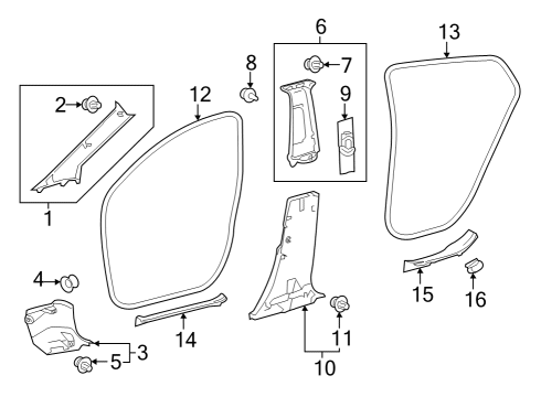 2023 Toyota Prius GARNISH ASSY, CTR PI Diagram for 62410-47110-C1