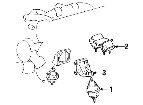 1998 Toyota Supra Engine & Trans Mounting Diagram