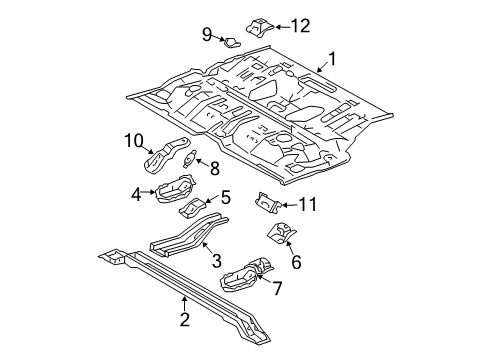 2003 Toyota 4Runner Bracket Sub-Assy, Rear Seat Hinge, Outer LH Diagram for 58204-35050