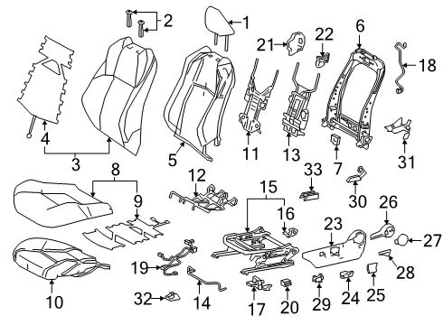 2018 Toyota C-HR Shield, Front Seat Cushion Diagram for 71812-47130-C1