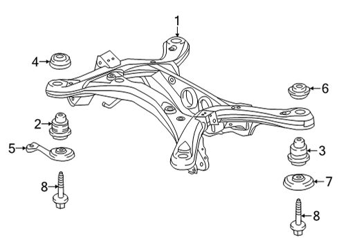 2022 Toyota Highlander Suspension Mounting - Rear Diagram