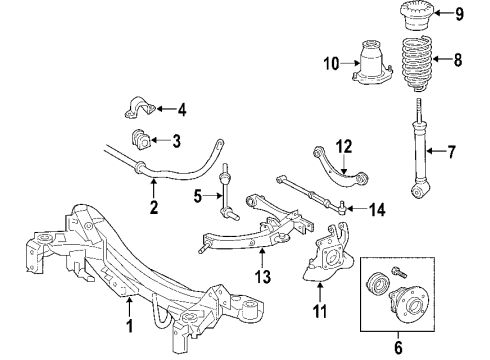 2007 Scion tC Shock Absorber Assembly Rear Left Diagram for 48530-80268