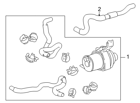 2010 Toyota Highlander Water Pump Assembly(For Heater) Diagram for 87200-48070