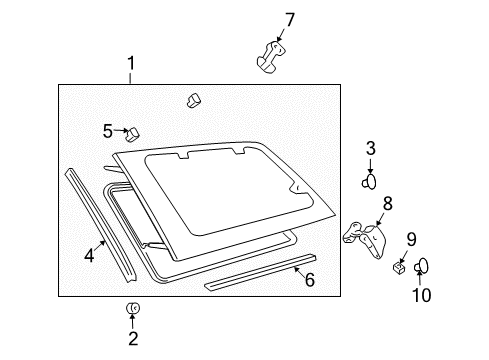 2005 Toyota Sienna Window Assy, Side, Rear LH Diagram for 62740-AE010