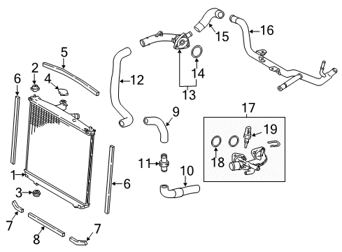 2017 Toyota Highlander Gasket, Water Inlet Diagram for 16326-31050