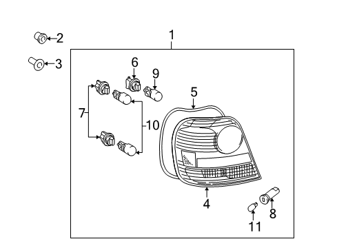 2005 Toyota Echo Lens, Rear Combination Lamp, LH Diagram for 81561-52300