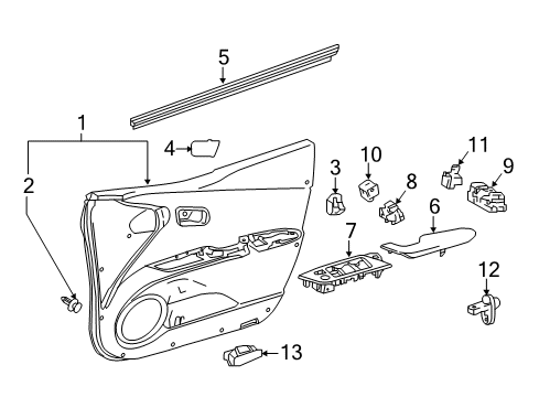 2018 Toyota Prius Rear Door Diagram 1 - Thumbnail