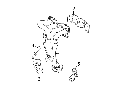 2010 Toyota Highlander Exhaust Components, Exhaust Manifold Diagram