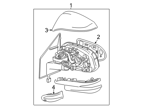 2017 Toyota RAV4 Outside Rear View Driver Side Mirror Assembly Diagram for 87940-0R190-A0