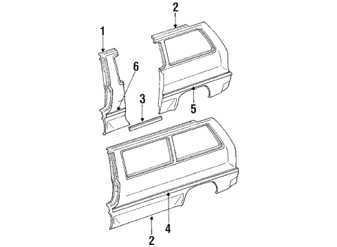 1988 Toyota Van Body Side Panel Diagram