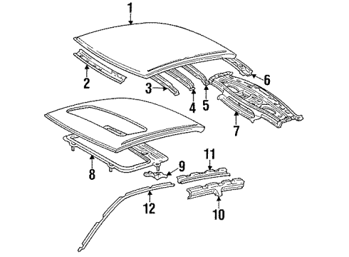 1996 Toyota Camry Roof & Components Diagram 2 - Thumbnail