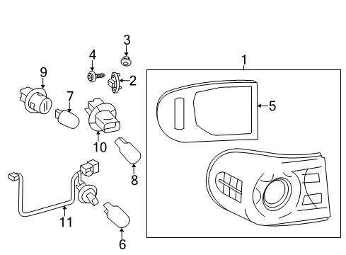 2012 Toyota FJ Cruiser Bulbs Diagram 5 - Thumbnail