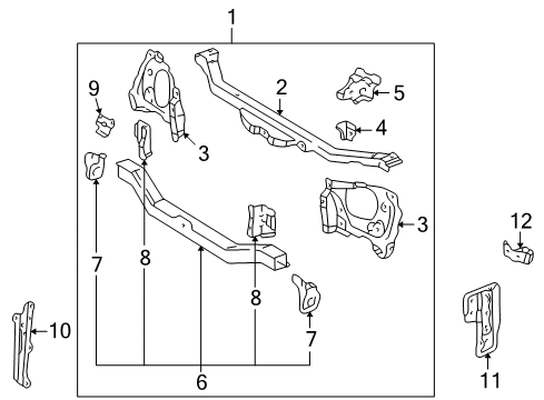 1998 Toyota Corolla Radiator Support Diagram