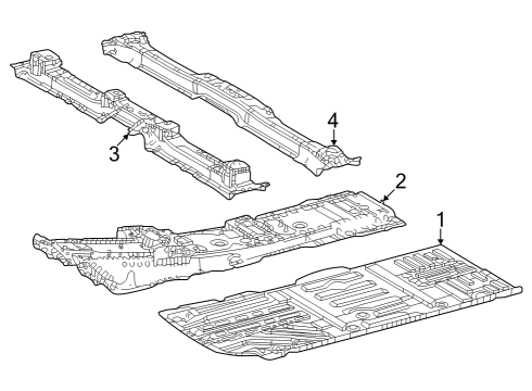 2023 Toyota bZ4X Floor & Rails Diagram