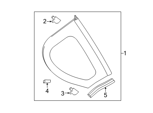 2015 Scion iQ Quarter Panel - Glass & Hardware Diagram