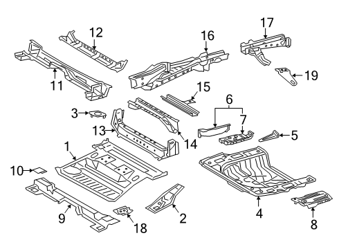 2019 Toyota RAV4 Member, Rr Floor Sid Diagram for 57612-0R900