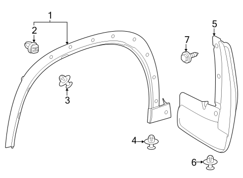 2024 Toyota Grand Highlander Exterior Trim - Fender Diagram