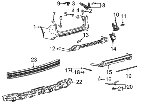 2022 Toyota Highlander Bumper & Components - Rear Diagram