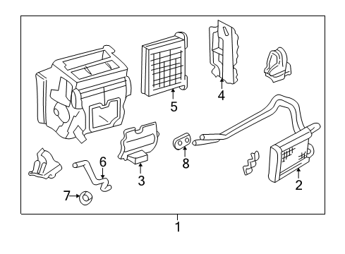 2003 Toyota RAV4 Radiator Assy, Air Conditioner Diagram for 87050-42090