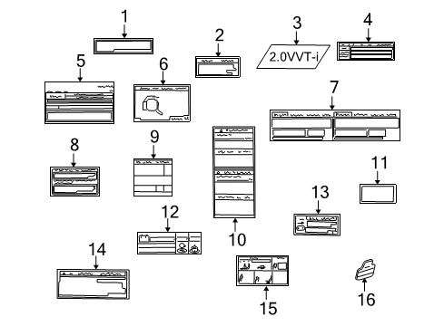 2001 Toyota RAV4 Information Labels Diagram