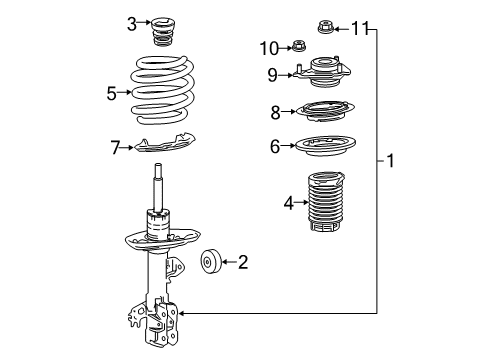 2019 Toyota Avalon Struts & Components - Front Diagram