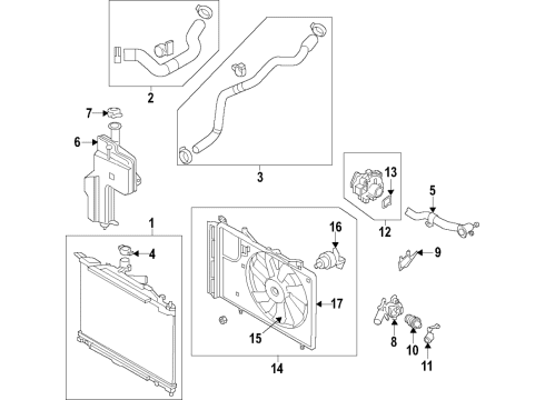 2017 Toyota Yaris iA Cooling System, Radiator, Water Pump, Cooling Fan Diagram