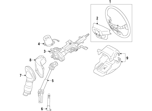 2018 Toyota Corolla iM Cover, Steering Wheel Boss Diagram for 45184-12370-C0