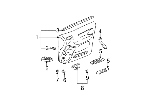 2001 Toyota RAV4 Cover, Door Assist Grip, LH Diagram for 74646-42010