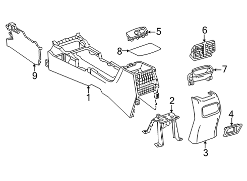 2022 Toyota Corolla Cross Box, Console, Rr Diagram for 58911-02520-C0