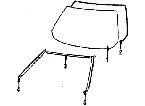 1988 Toyota MR2 Cowl & Windshield - Glass & Hardware Diagram