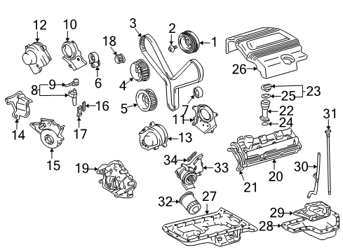 2005 Toyota Land Cruiser Cover Sub-Assy, V-Bank Diagram for 11209-50210