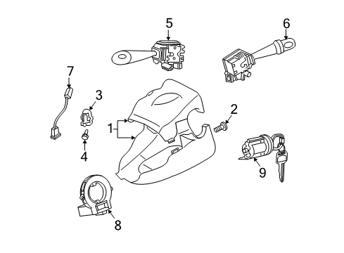 2004 Scion xA Cover, Steering Column Diagram for 45286-13905-B1