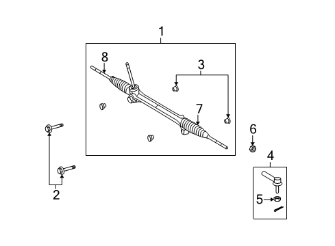 2013 Toyota Matrix Steering Column & Wheel, Steering Gear & Linkage Diagram 4 - Thumbnail