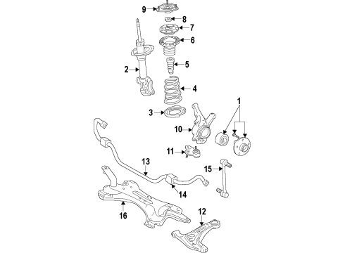 2015 Scion tC Shock Absorber Assembly Front Left Diagram for 48520-80343